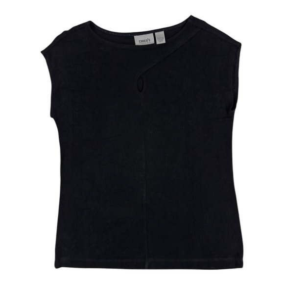 Chico's Tops - Chico's Travelers ShortSleeve Top 1 Black Quiet Luxury Capsule Wardrobe Chic